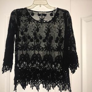 Sheer crochet top!